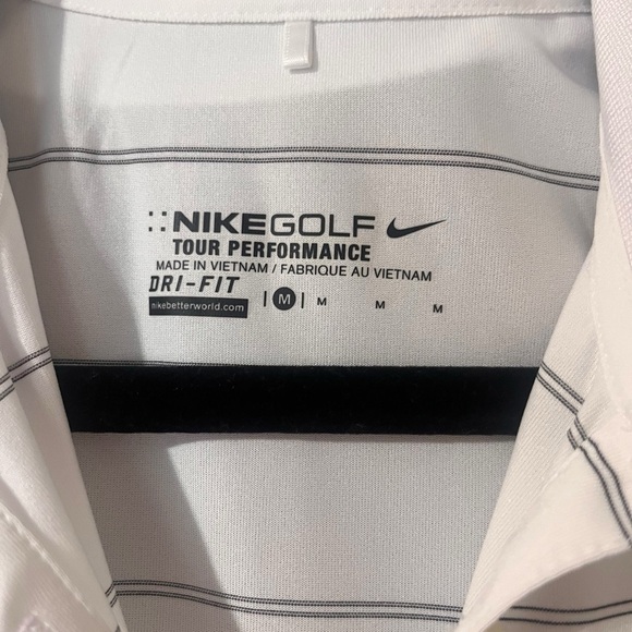 Nike Tour Performance White Sleeveless Golf Polo Top Fitted Style Size Medium - Picture 2 of 3